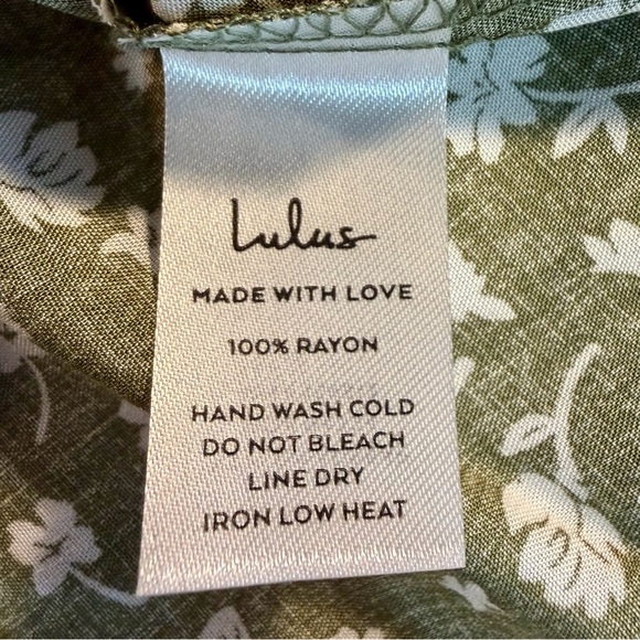 NWT Lulus ‘Strolls With You’ Olive Green Floral Print Puff Sleeve Maxi Dress 3X - Picture 9 of 15